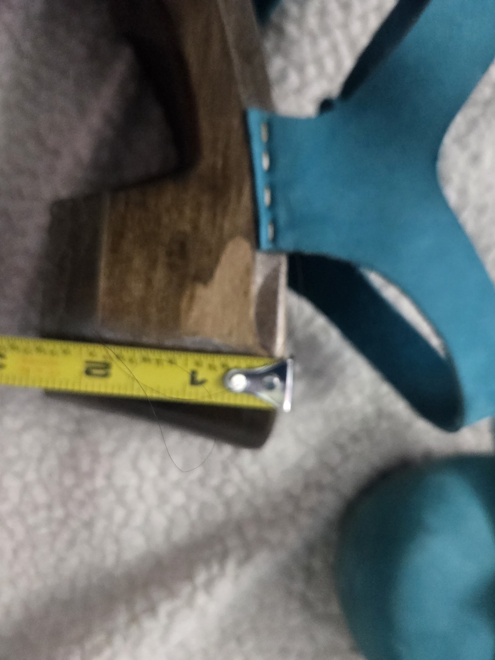 Teal Suede Mary Jane Clogs with Bow - Picture 10 of 13